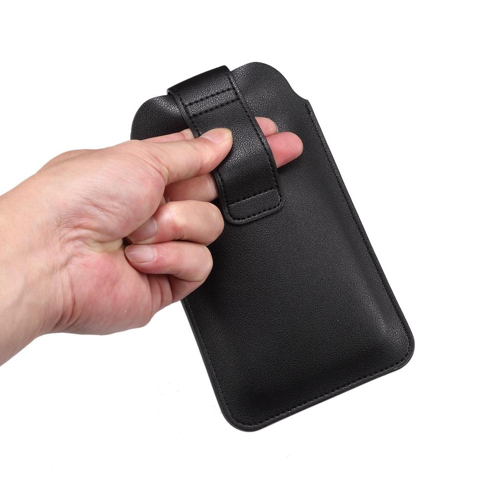 Slim Outdoor Leather Fanny Pack with Card Slots & Magnetic Buckle Phone Case