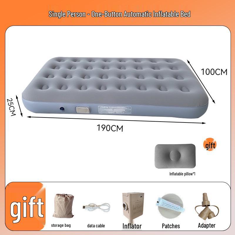 Thickened Flocked Lightweight Automatic Inflatable Camping Mattress