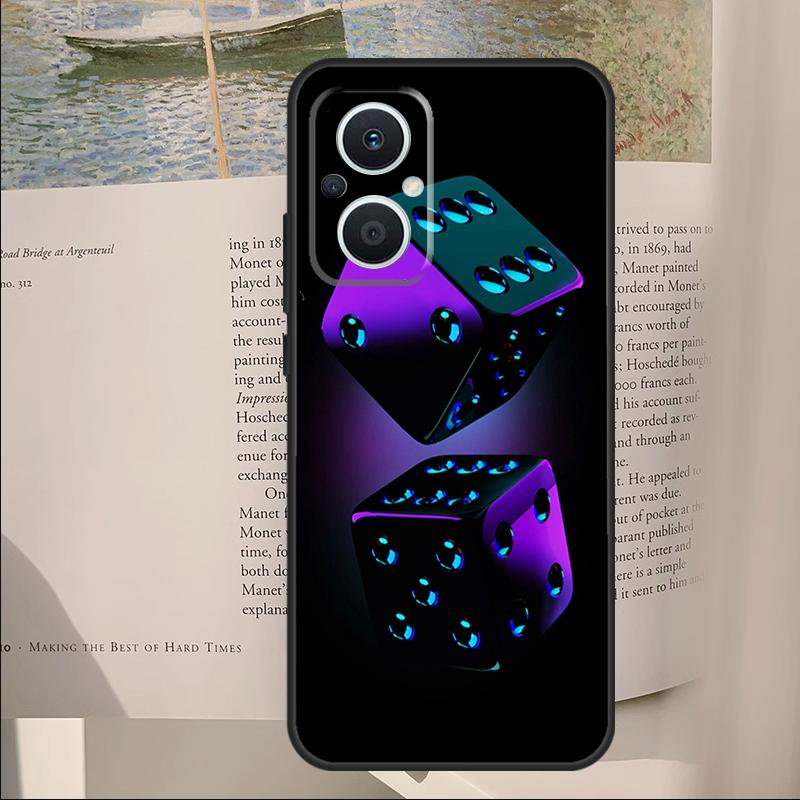 Dices Poker Casino Cover For OPPO Reno 11F 12F 13F 14F 14 10 11 13 Pro 7 8 Lite OPPO Find X8 X6 X5 X9 Pro Case