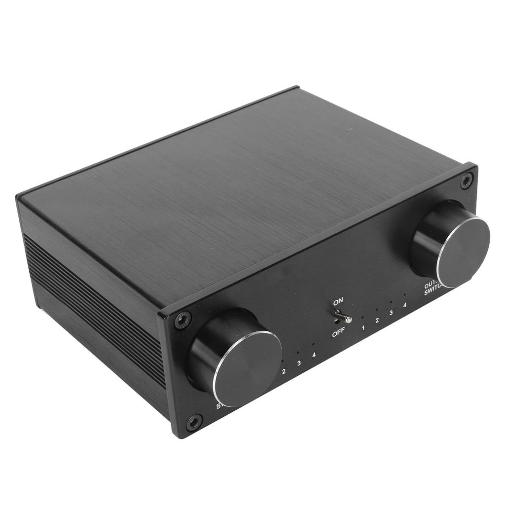 HiFi Sound Switcher 4 in 4 Out Dual Channel Gold Plated Socket Silent Lossless Sound Signal Source Switcher