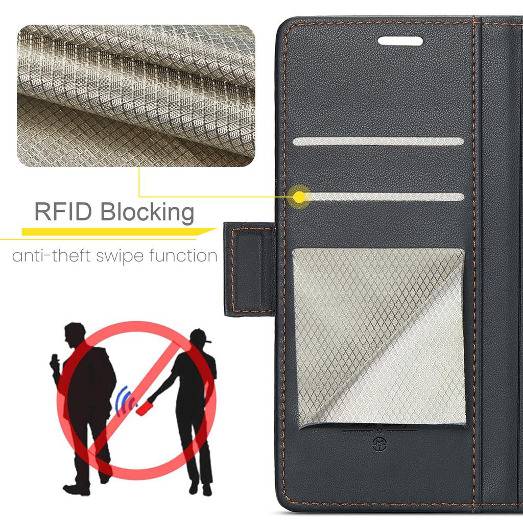 For Samsung Galaxy A36 5G Leather Case CASEME 023 RFID Blocking 3 Card Slot Mobile Cover