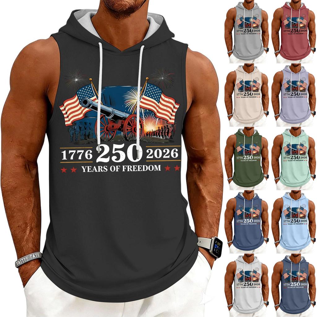 Men's Tank Top Gym Sleeveless Hoodie Shirt Washed Sports Muscle Shirts Fitness Vest With Hood