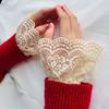 1PC Women's Lace Horn Sleeve Cover Skin friendly Soft Mesh Ruffle Edges Hollow out Fashion Item