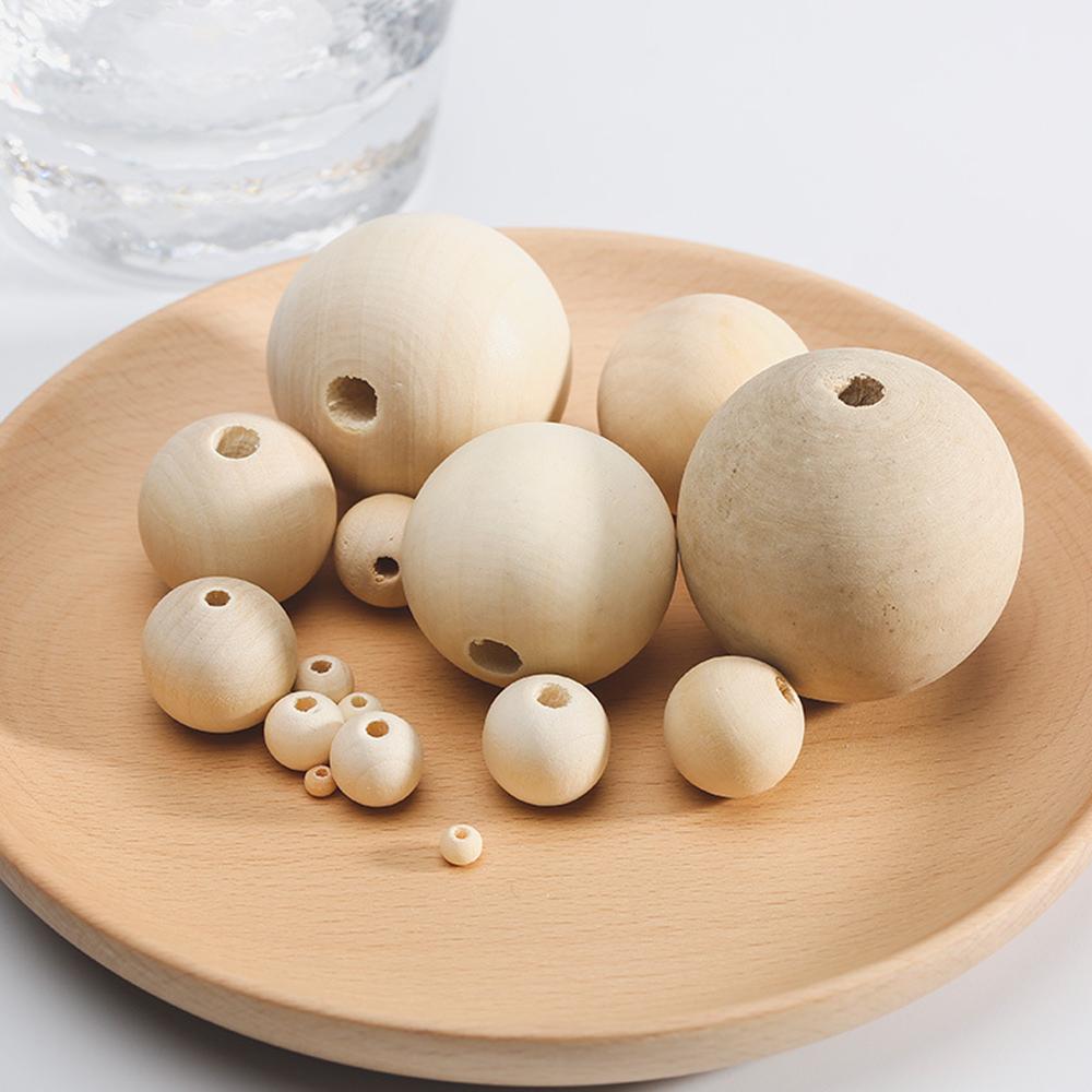 4mm 6mm 8mm 10mm 12mm 14mm 16mm 18mm 20mm 25mm Round Natural Wood Loose Beads for DIY Crafts Woodcraft Jewelry Bracelet Making Accessories
