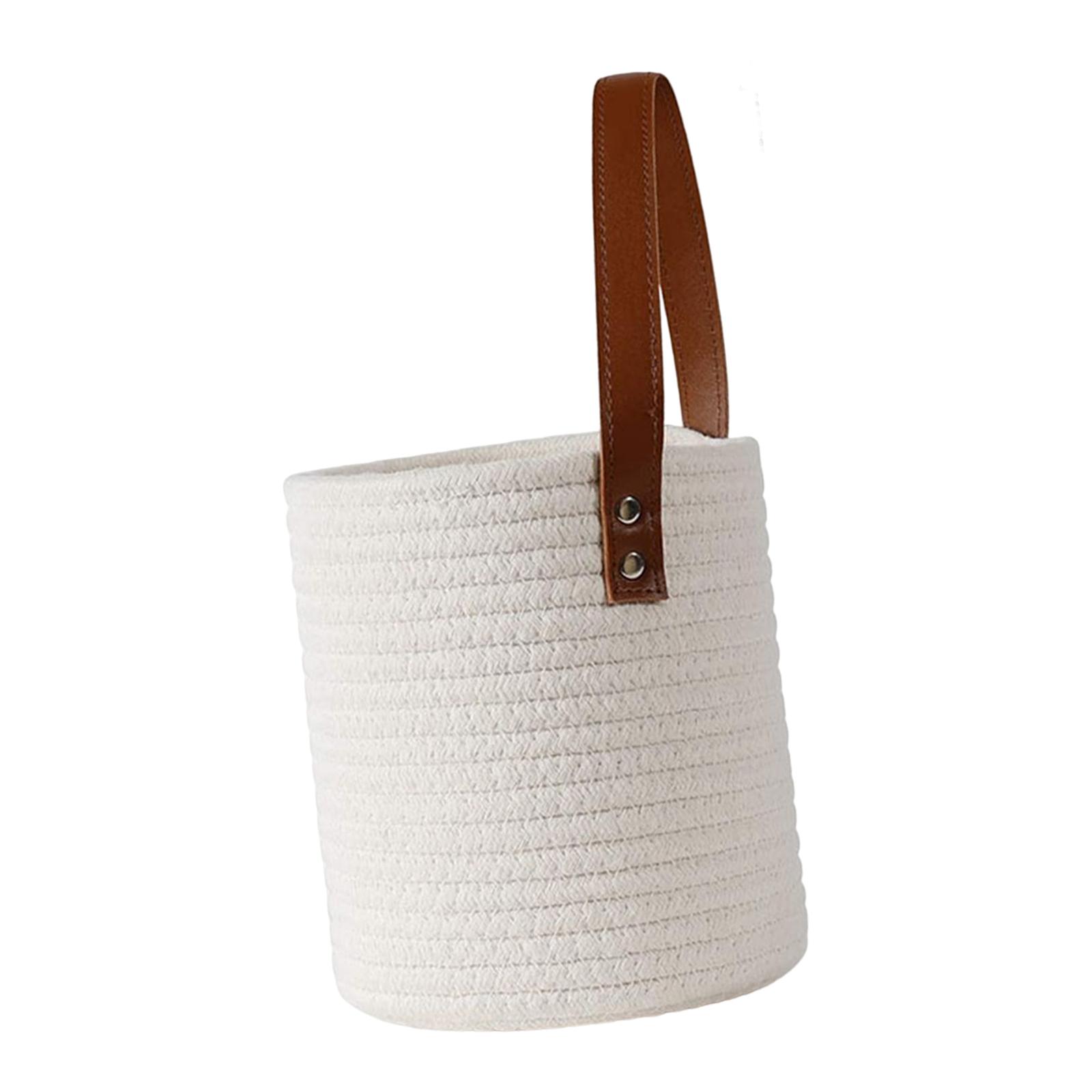 

Маленькие настенные корзины для хранения Подвесная корзина для хранения Многоцелевая с ручками Настенная корзина для гостиной Домашнее украшение белый