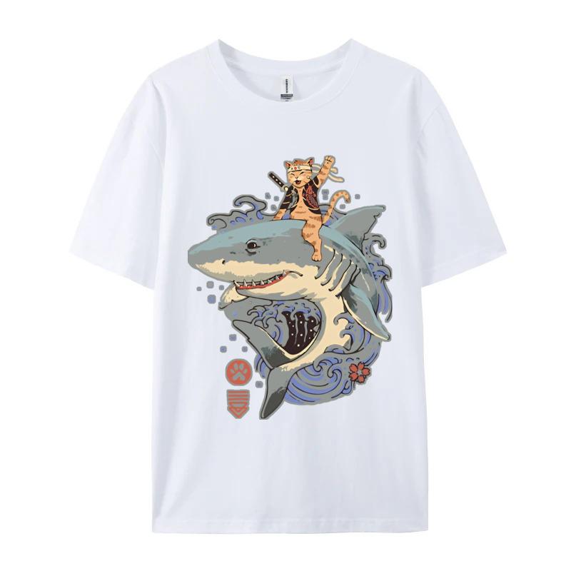Catana Shark Vintage TShirt Cute Style Tshirt Tees New Arrival Fashionable Cotton Unisex T Shirt Fashionable S