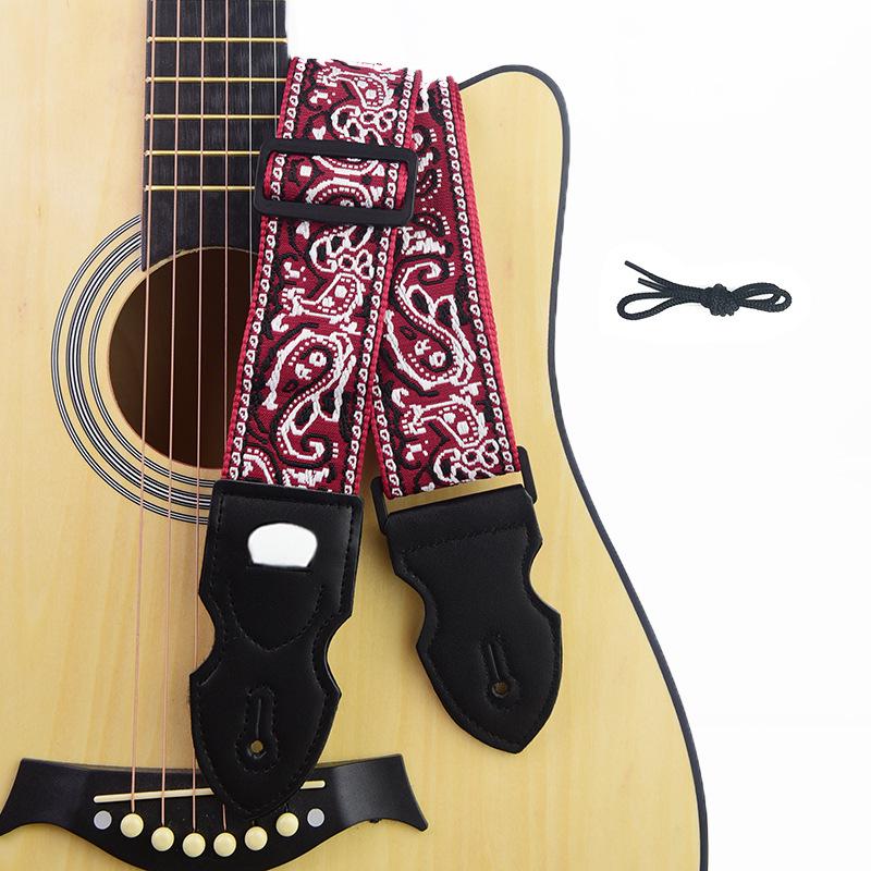 Premium Thickened Embroidered Guitar Strap for Acoustic & Electric Guitars - UK Design