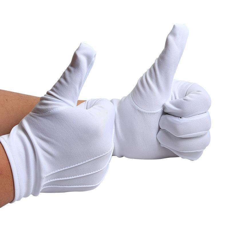 

1 пара парадных перчаток, смокинг, почетный караул, парад, Санта, мужской смотр белый