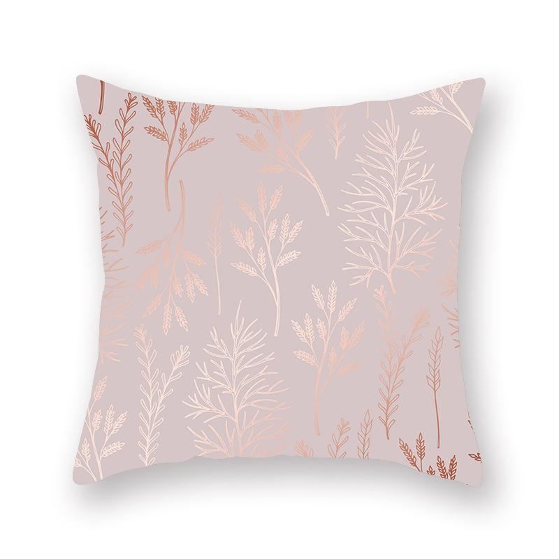 Decorative Pillow Case 45*45cm Pink Gold Geometry Polyester Home Decoration Car Cushion Cover Sofa Throw Pillowcase Square