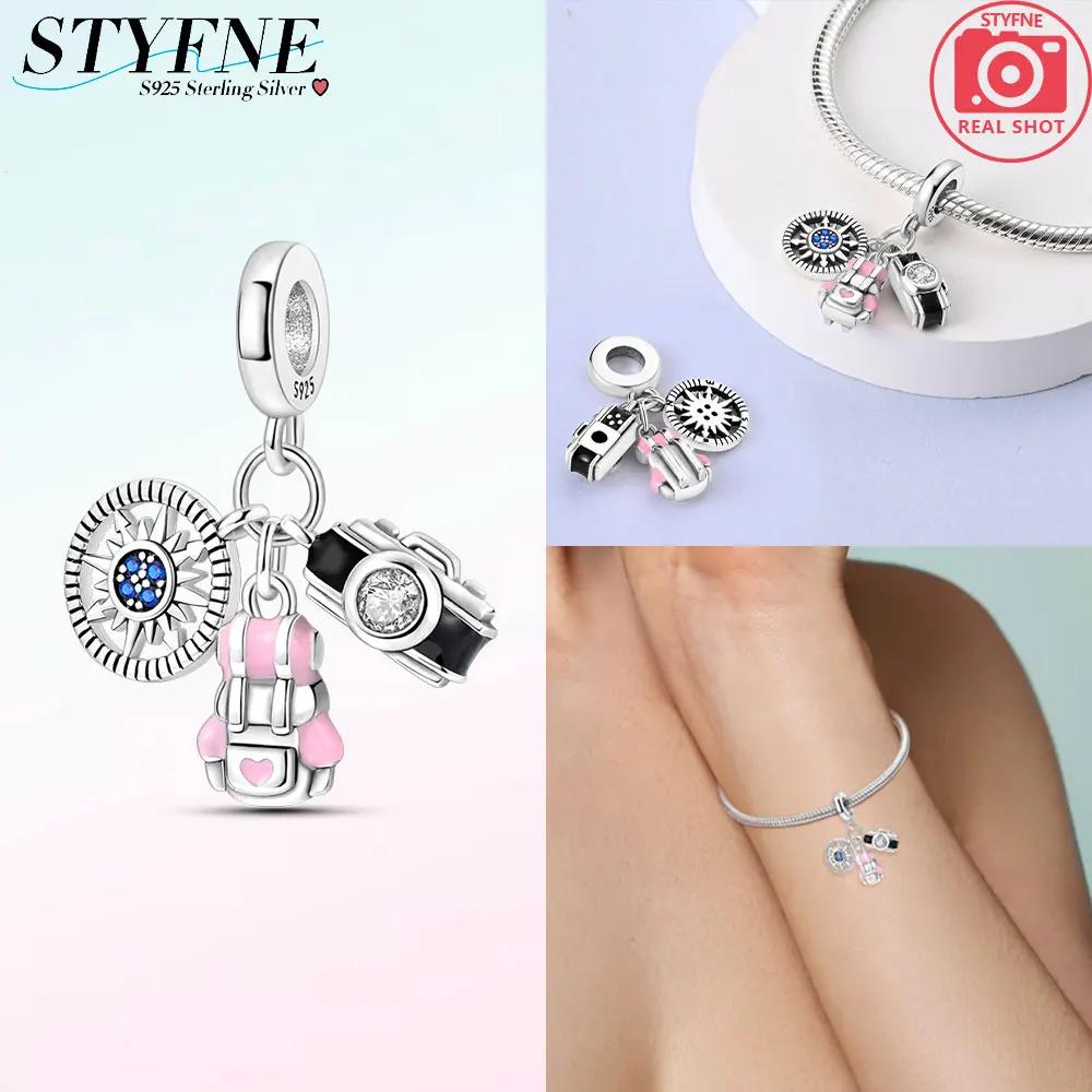 Compass Backpack Camera Charms Plata R Original Beads Fit Originalcharms Bracelet Beads Jewelry Gifts For Women