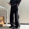 Men's Wide-Leg Striped Casual Pants - New Autumn/Winter 2025 Trend, Plus Velvet, Loose Fit