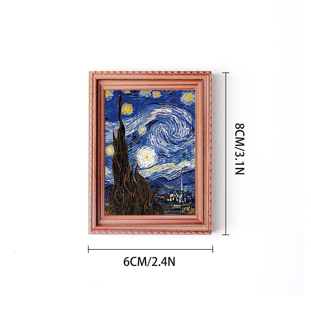 Van Gogh 3D Wooden Magnetic Stickers: Home Decor, Photo Frame Poster, Refrigerator Magnet Set