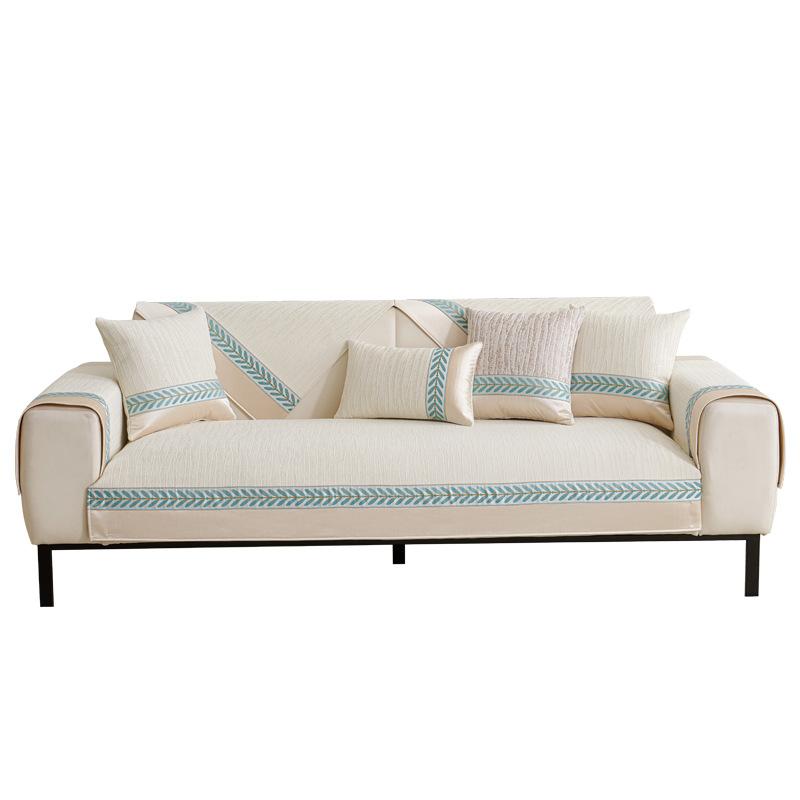 Cream Leaf Wheat Sofa Cushion Universal In All Seasons  New Chenille Seat Cushion Non-Slip Sofa Cover Cover Cloth