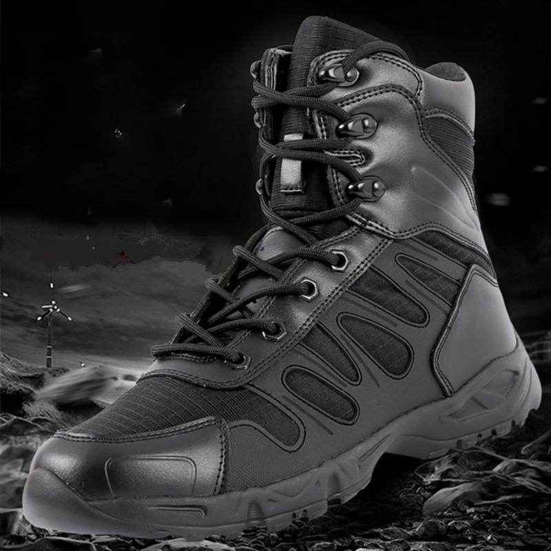 Military Tactical Mens Boots Special Force Leather Waterproof Desert Combat Male Boots Outdoor Shoes Work Ankle Boots for Men