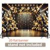 2D Black Gold Balloon Backdrop Glitter Party Photography Background