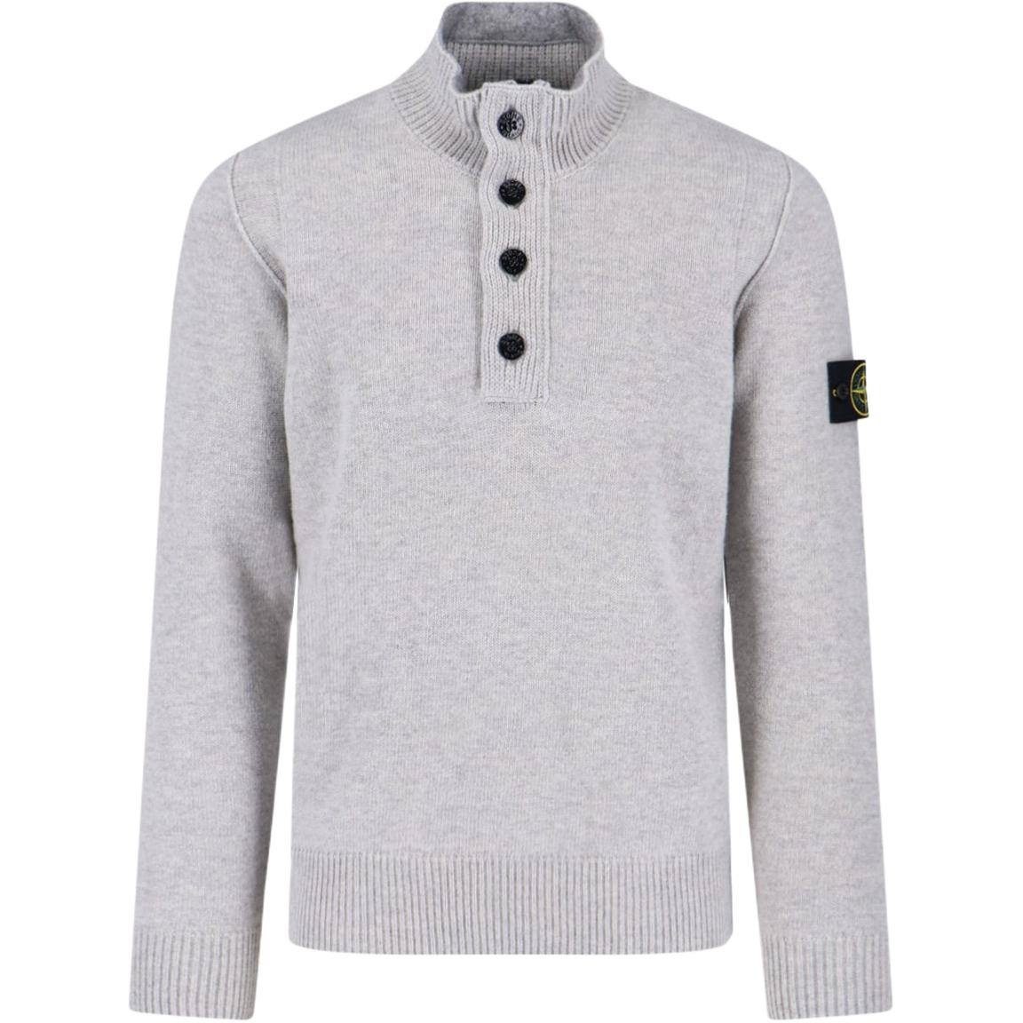 

Stone Island Solid Color Half-Zip Stand Collar Wool Knit Sweater Unisex sweater Gray K2S155100040S00A3-V0M64 XL