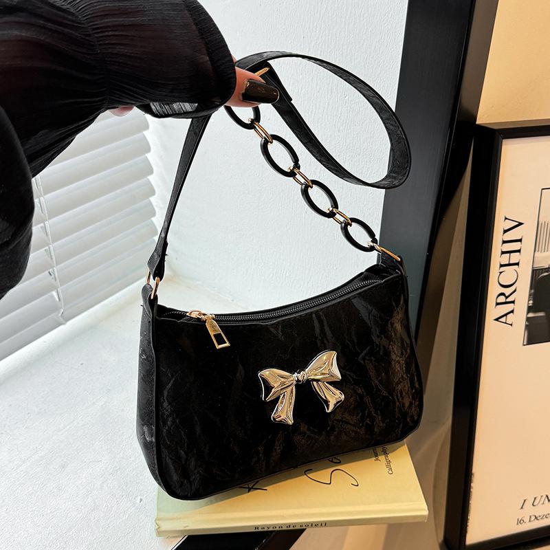 Underarm Bag for Women New Sweet Style Fashiable Single Shoulder Bag Popular Fashi Bow Chain Women's Bag