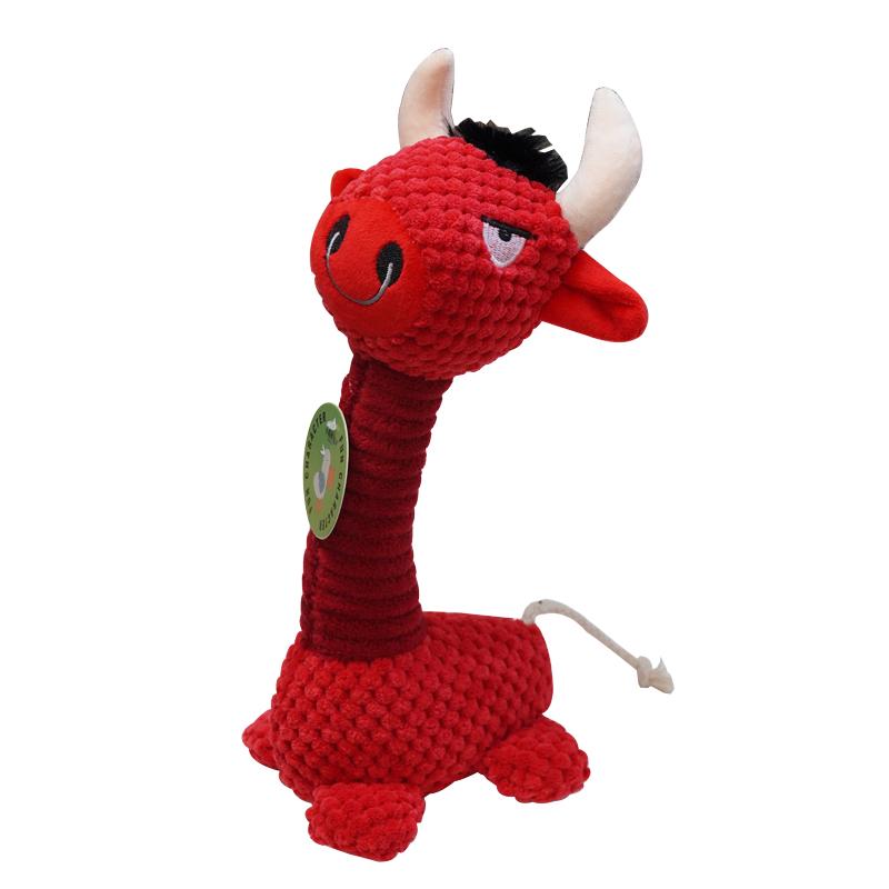 Manufacturer Short Plush Dog Chewing Toy (Red,M)