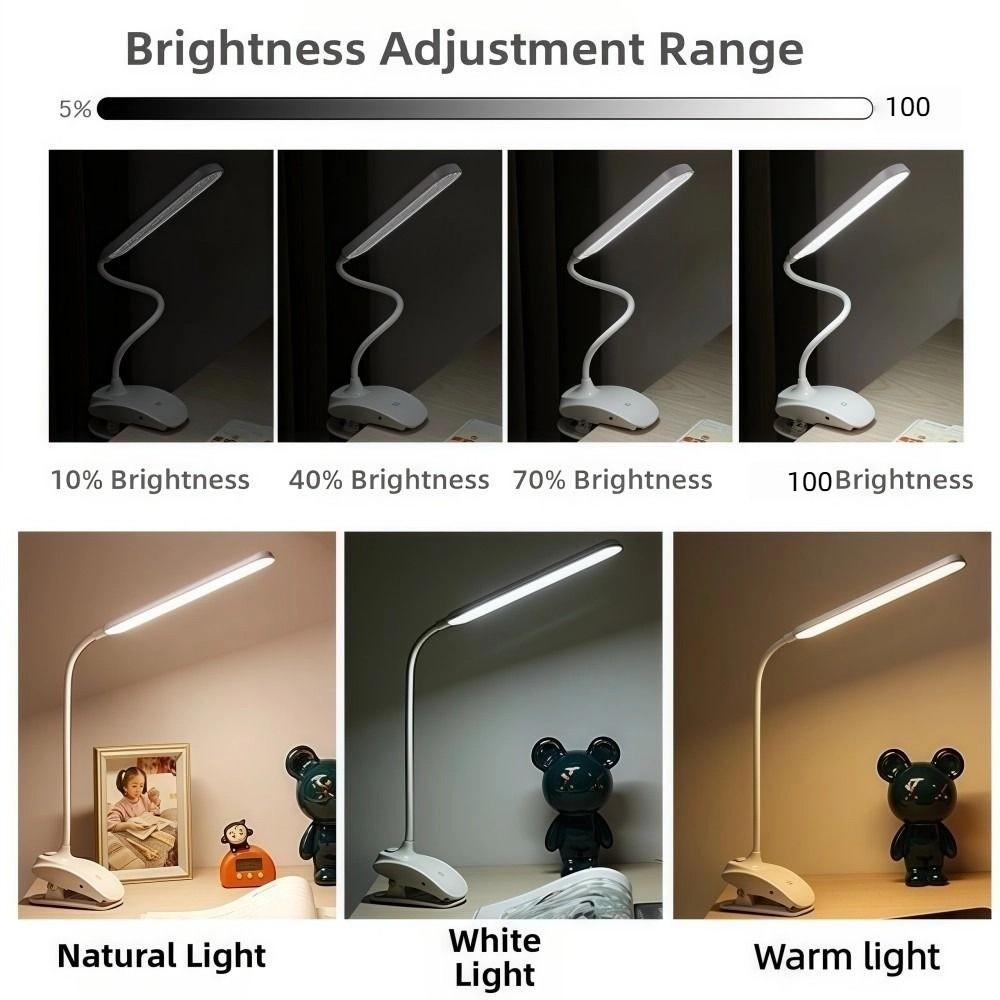 Touch Control Clamp Desk Lamps with Clip Night Bed Lamp Book Lights  For Night Lighting