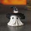 Halloween Ornament Ghost Mage Style Resin Statue Playful Smile Face Figure Lightweight Halloween Party Decor