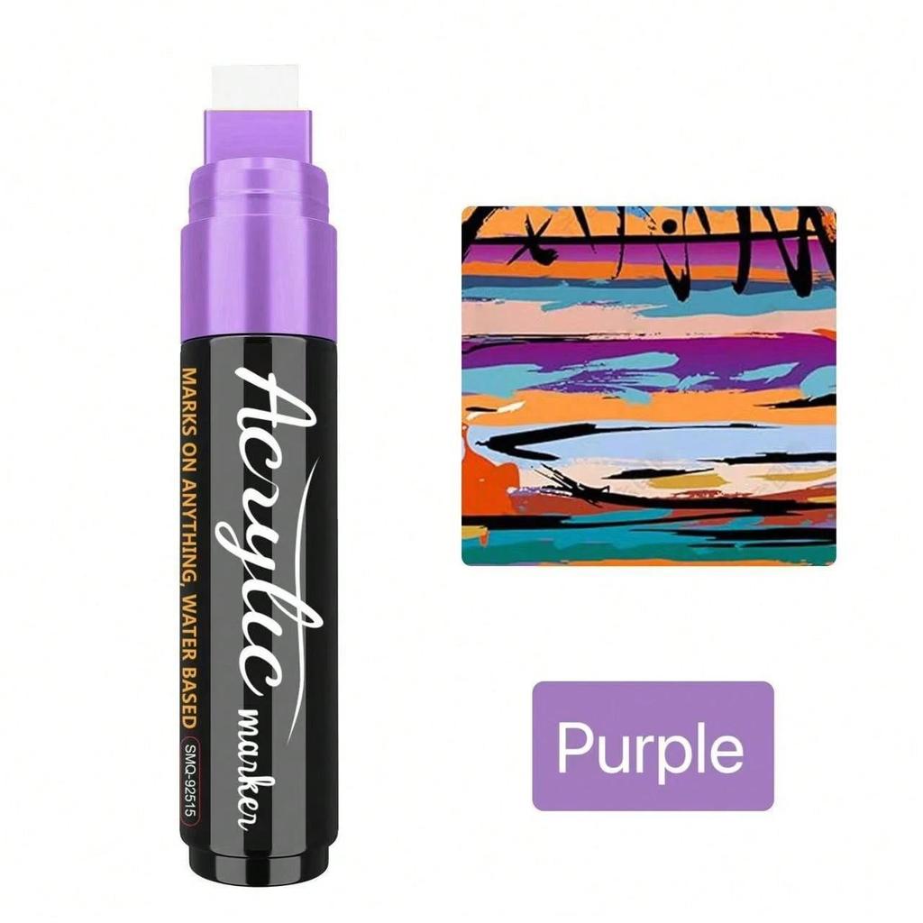 1pcs 15mm Large Capacity Acrylic Marker Pen Water-Based Painting & Graffiti Brush Pen For Art Use Student Back To School