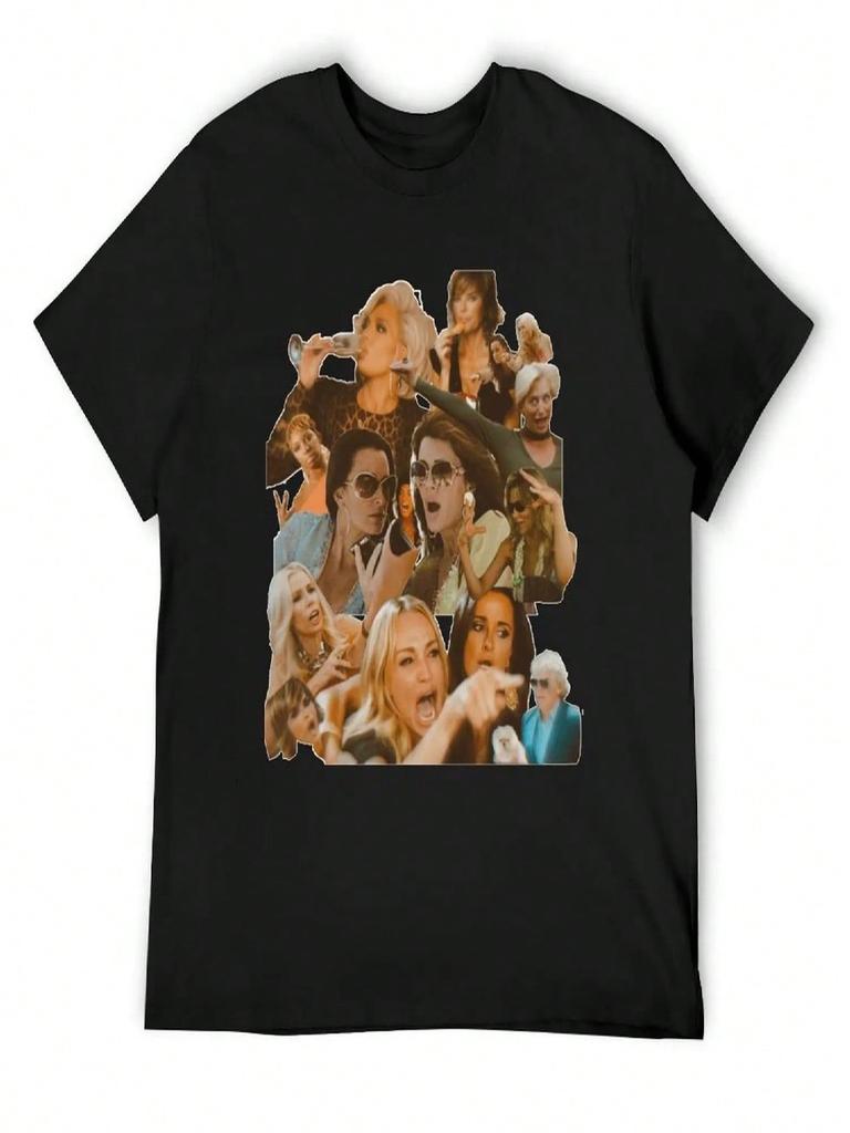 T-shirt Collage Real Housewives Camicie di Lusso Firmate T-shirt Grafiche T-shirt Grafiche in Cotone Personalizzate T-shirt in Cotone Unisex