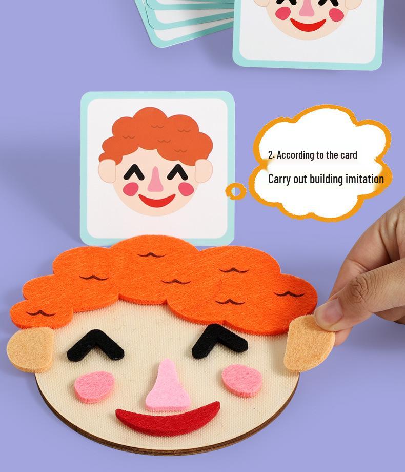 Felt Emoji Stickers for Kids: Emotion Expression DIY Toys, Educational Puzzle Game for Ages 2-5