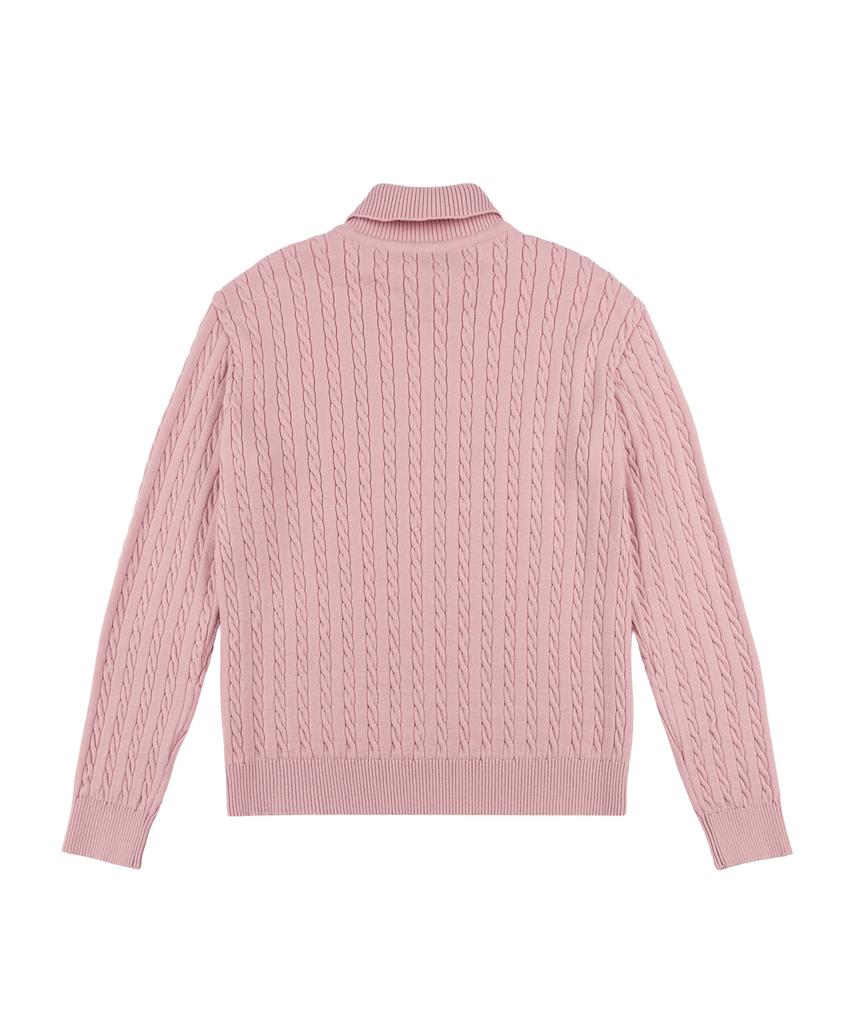 LESONNET Duke Cable Knit Pullover Pink