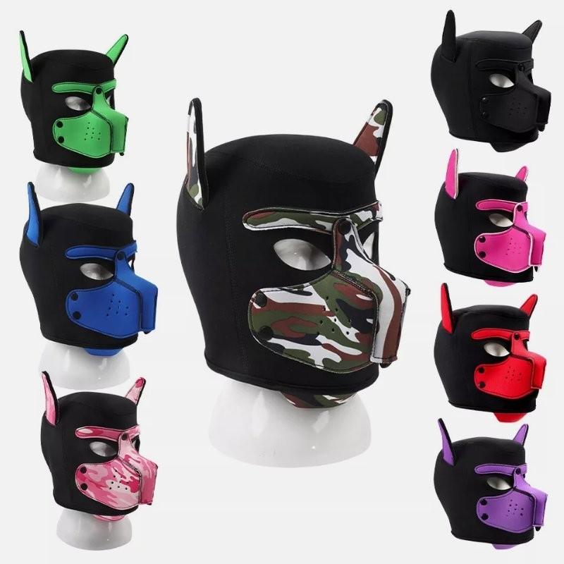 Puppy Hood Halloween Role Play Dog Mask Cosplay Full Head Cover Couples Toys Sex