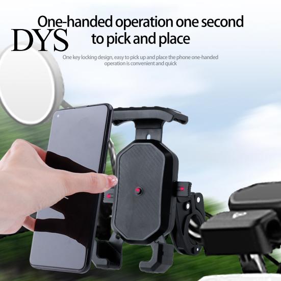 Car Phone Mount Navigation Bracket One Click Quick Lockout 360 Degrees Rotation Anti-shaking Mobile Widely Compatible Handlebar Holder Accessories