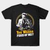 Men Black Print T-shirt You Wanna Piece Of Me!? No-Cut Transfer Paper Print Cotton Tshirt