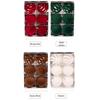 6Pcs/Box New 8CM Velvet Christmas Hanging Balls DIY Plastic Christmas Flocked Ball Set Christmas Tree Ornament Home Party