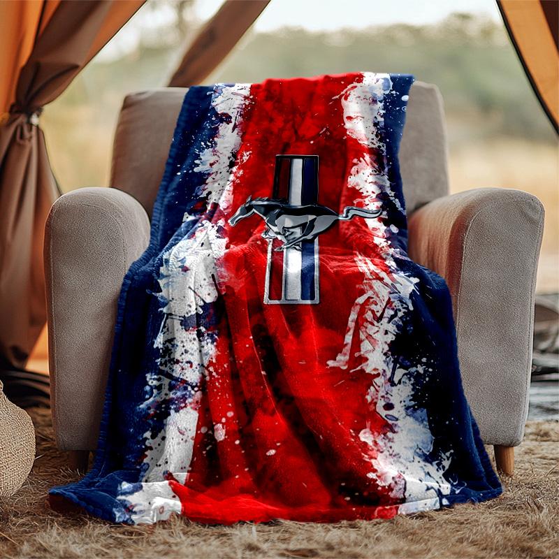 Coperta in Flanella Mustang Morbida Calda per Tutte le Stagioni, Design per Campeggio, Viaggi in Auto, Escursionismo Divano, Letto, Ufficio Regalo Perfetto per Feste