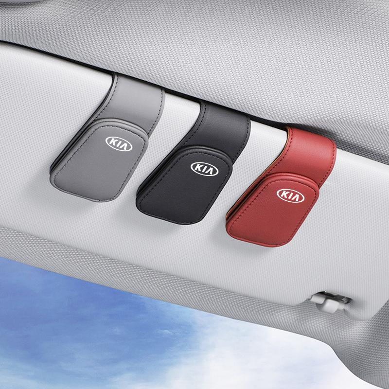 Car Leathers Glasses Clip Sun Visor Sunglasses Card Box For Kia Sportage Ceed Picanto Rio ProCeed Forte K7 K5 K8 K3 K9 Morning BK7