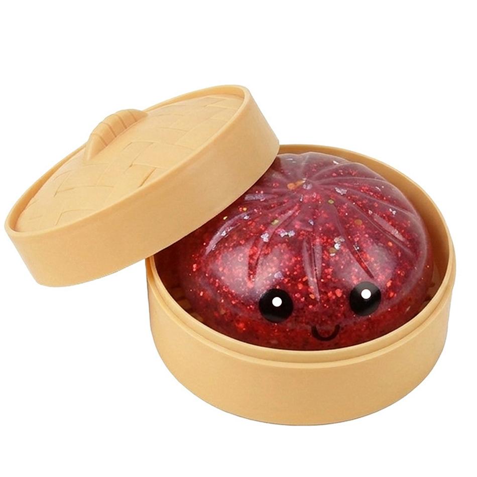 Push Bubble Colorful Dumpling Squishes Stress With Steamer Cute Anxiety Toy Soft Decompression Dough For Adults Prospector