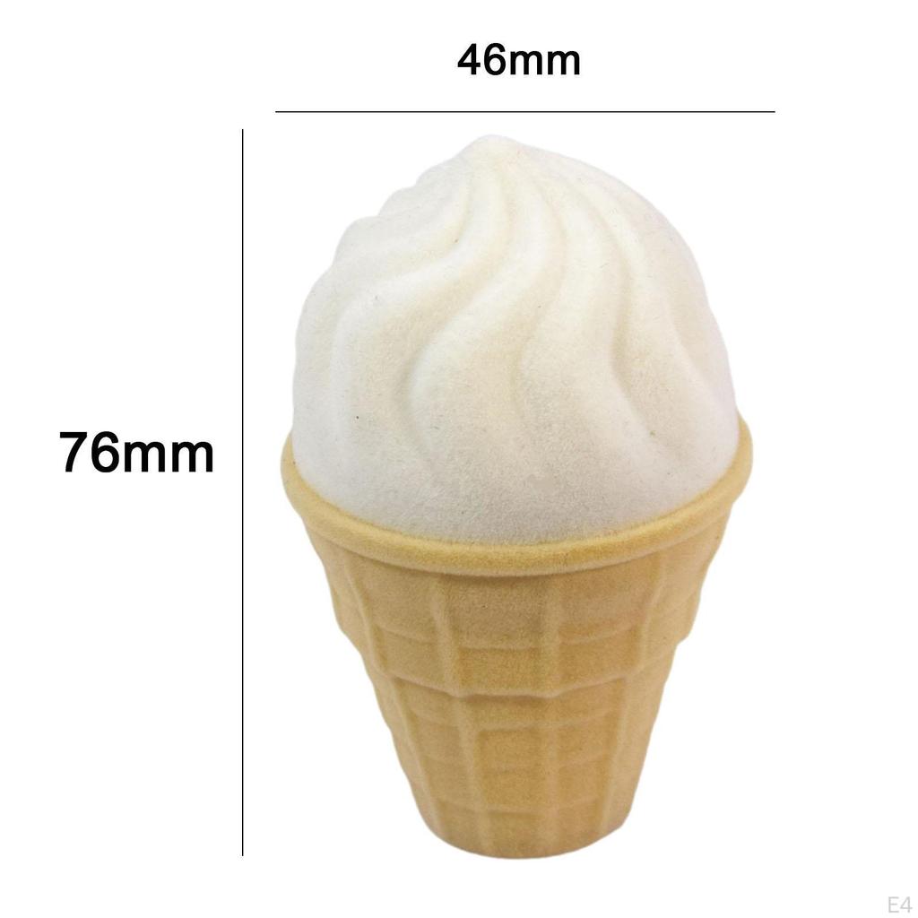 Boîte Cadeau Bague et Boucles d'Oreilles, Rangement Forme Glace, Étui à Bijoux à Fente Unique pour Bagues