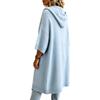Women's Color Hooded Knit Cardigan with, Soft Thick and Warm, Long Length Three-Quarter Sleeve, Elegant Casual Outerwear for Spring Fall Winter