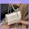 Stylish Streetwear Pu Material Chain Single Shoulder Messenger Bag With Wave Pattern
