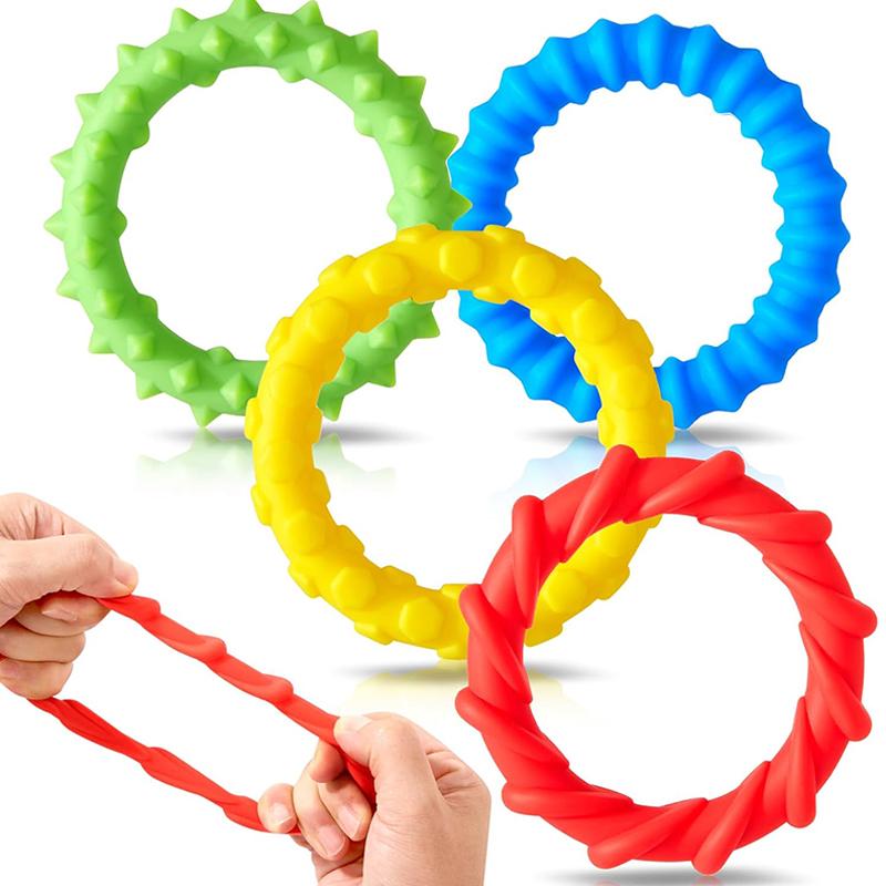 Textured Silicone Sensory Bracelet Anxiety Stress Relief Calm Down Autism ADHD Fidget Exquisite Gifts For Teens Boys Girls