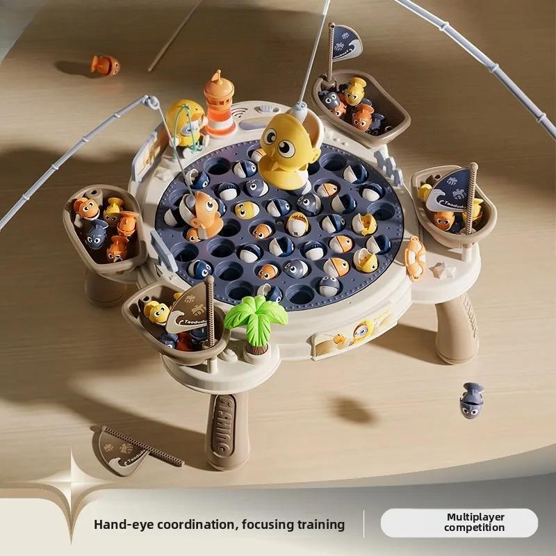 Kids Magnetic Fishing Play For Children Electric Fishing Toys Have Music Spinning Game Fish Rod Education Baby 3 Year Gifts Toy