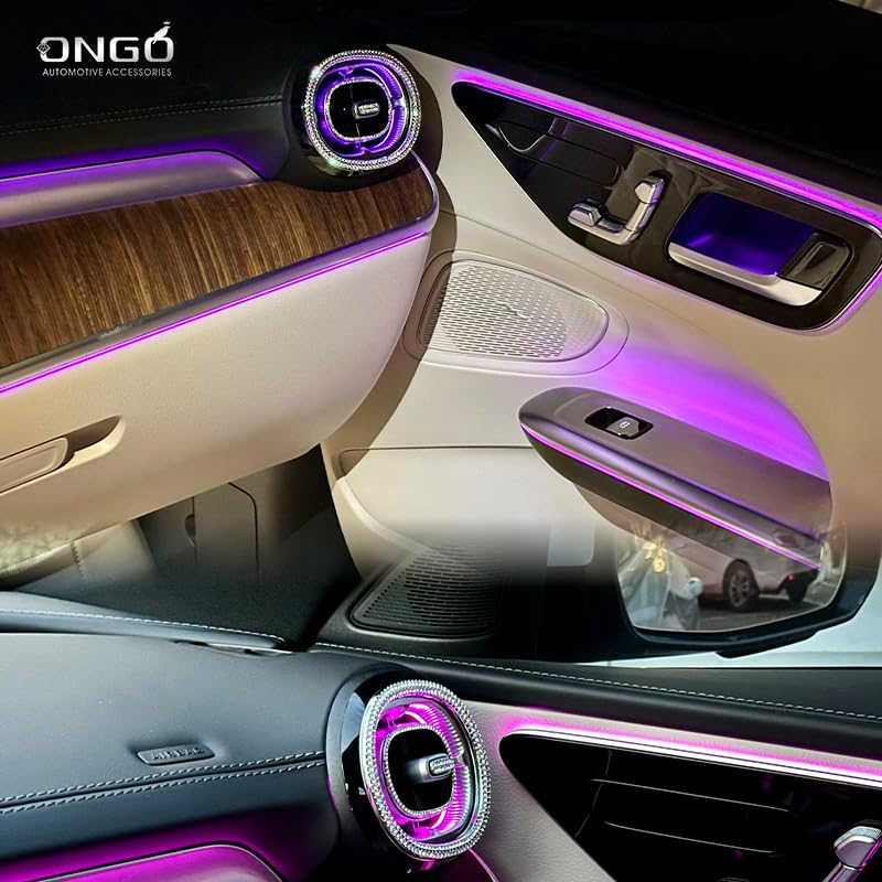 ONGOXD Metal Kristal Elmas Direksiyon Simidi Amblemi Havalandırma Halkası Dekoratif Kapak W206 GLC İç Mekan Özel Parçalar Havalandırma Dış 5 & Mercedes-Benz