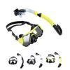 Adult Snorkel Set Wide View High Definition Tempered Glass Lens Diving Goggles and Full Dry Snorkel 