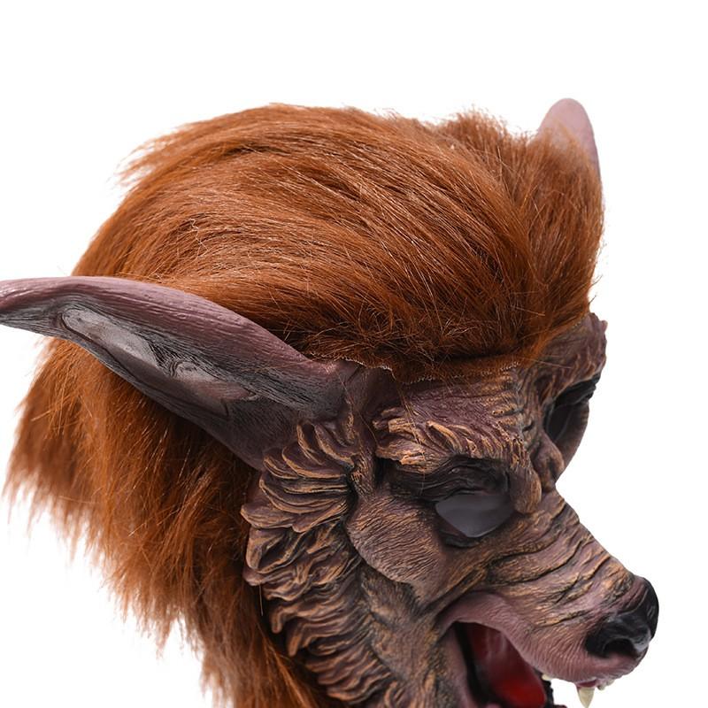 Halloween Cosplay Wolf Mask Gloves Set Latex Animal Head Costume Party