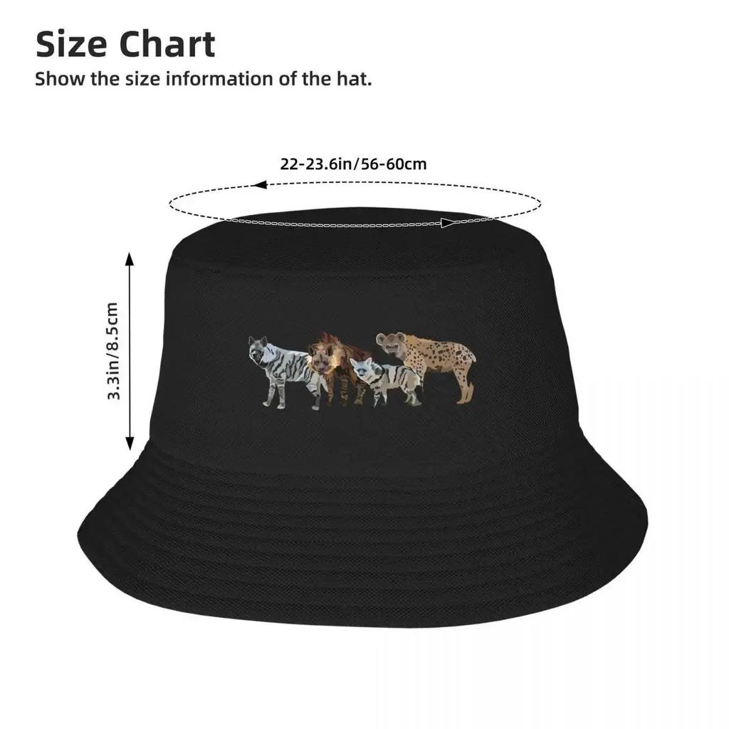 H is for Hyena Bucket Hat Ball Cap Visor Man Women's