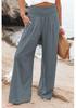 2026 Spring/Summer Women's Casual Loose Cotton Ruched Distressed Mid-rise Pants