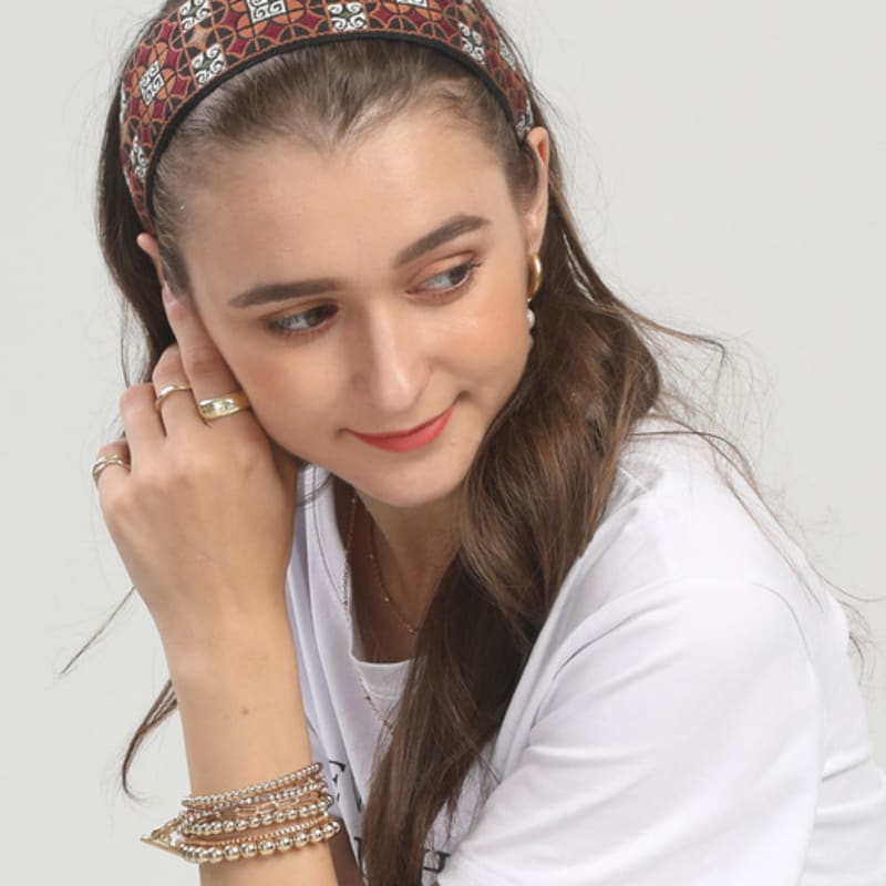 LALA Ethnic Lattice Hairband P-BROWN