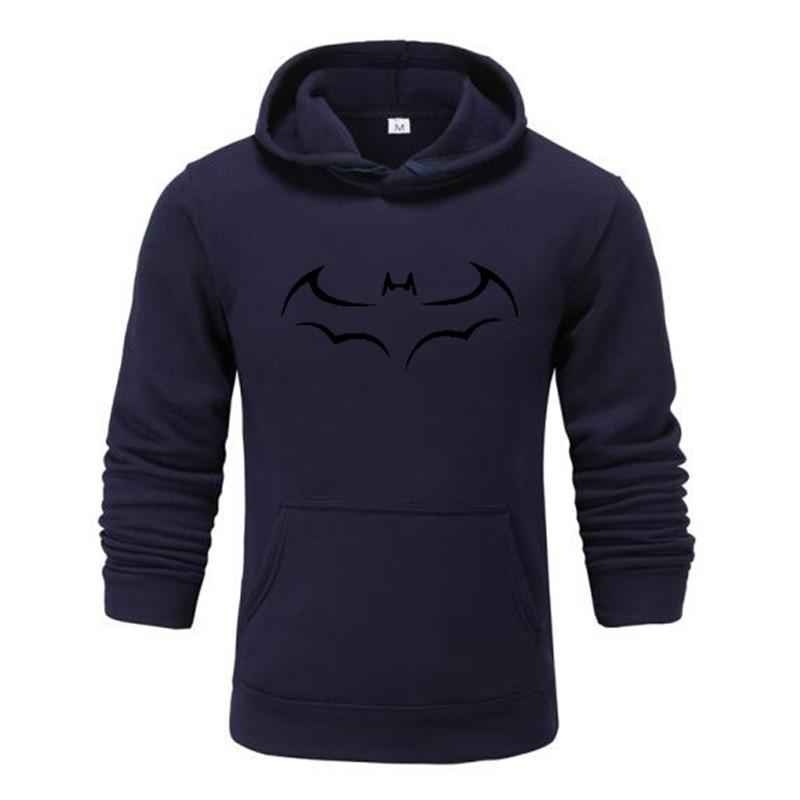 Moda Yarasa Baskılı Erkek Kapüşonlu Sweatshirt Sonbahar Kış Kapüşonlu Eşofman Üstü Günlük Erkek Kapüşonlu Sweatshirt Ceket Sudadera Hombre Kapüşonlu Sweatshirtler Erkek