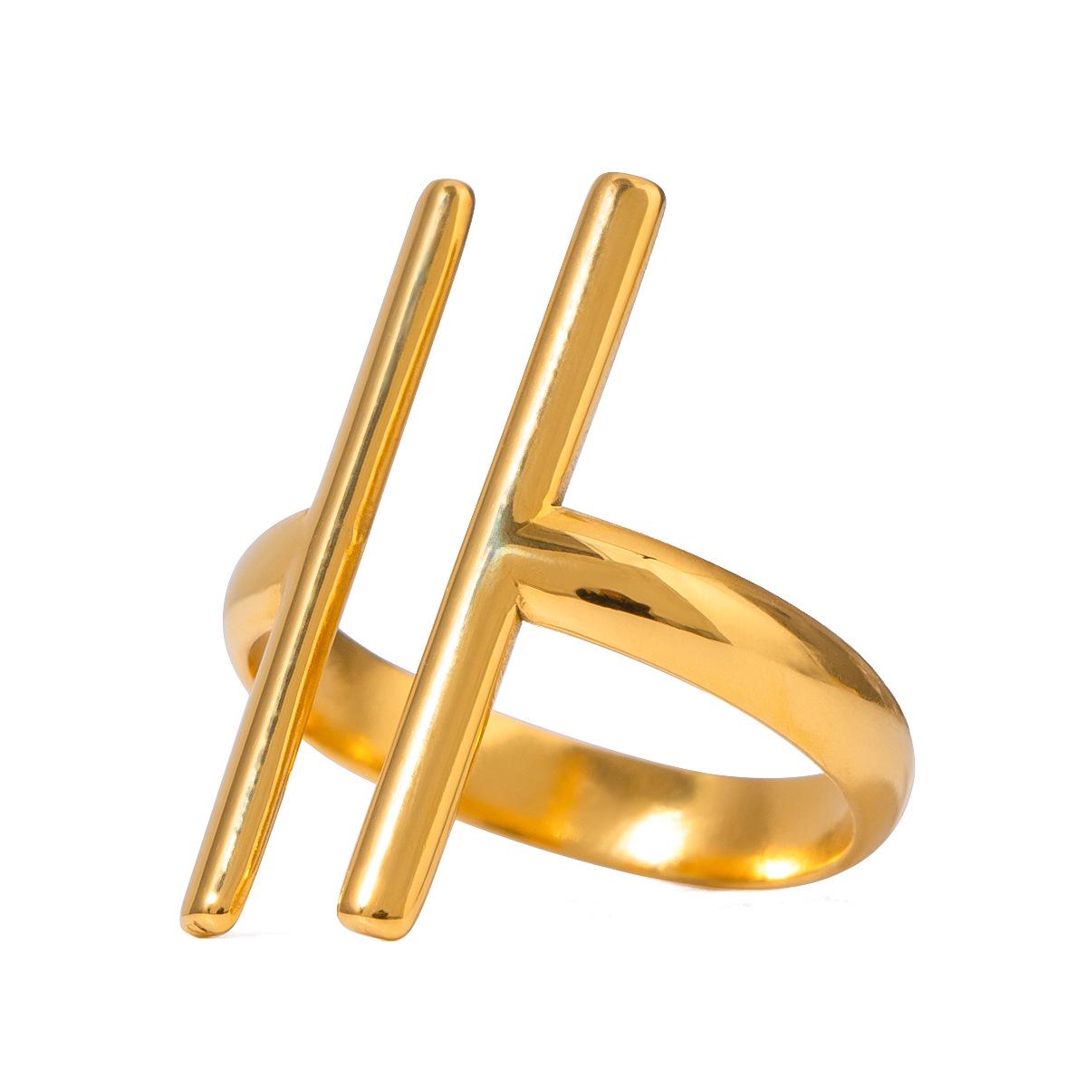 

Quietly Chic 18k Gold Stainless Steel Open Ring - Non-Fading, Trendy Jewelry Design