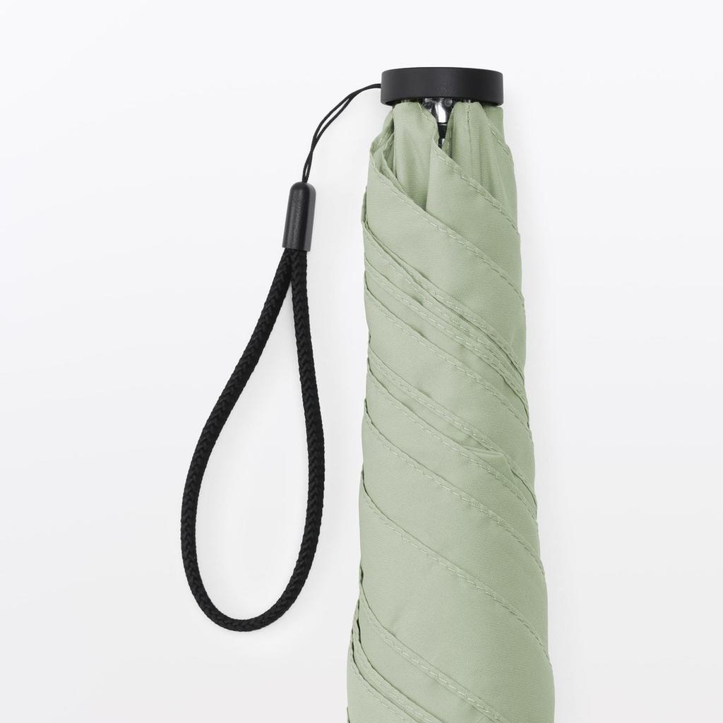 MUJI Lightweight Folding Umbrella Sun and Rain Dual Use UV Protection 90% Unisex Compact Travel Parasol 50cm Light Green DEA03A6S