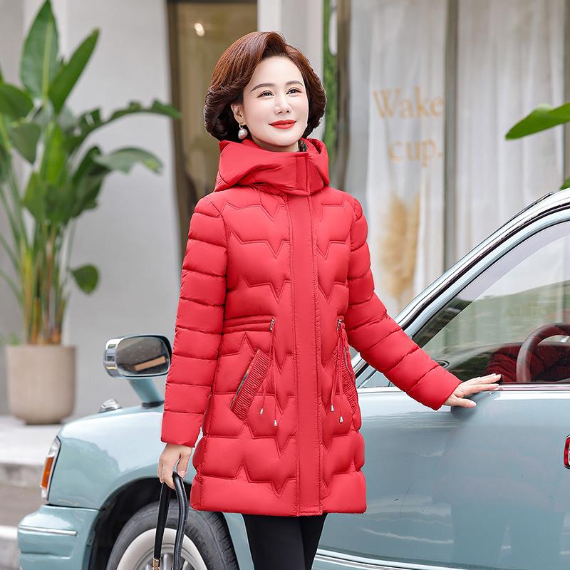 New winter padded clothes women's medium and long winter padded jacket women's thickened padded clothes fashion hooded